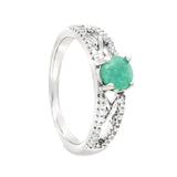 Anillo Solitario de Piedra Preciosa y Circonia Zafiro / 6
