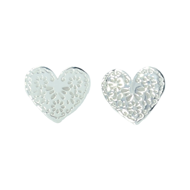 Aretes De Corazón De Plata