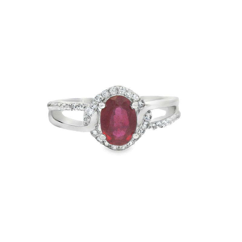 Anillo Solitario con Piedras Preciosas y Circonia Zafrio / 6