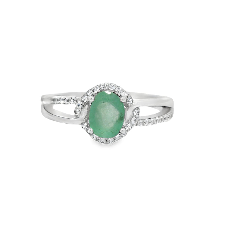 Anillo Solitario con Piedras Preciosas y Circonia Zafrio / 6