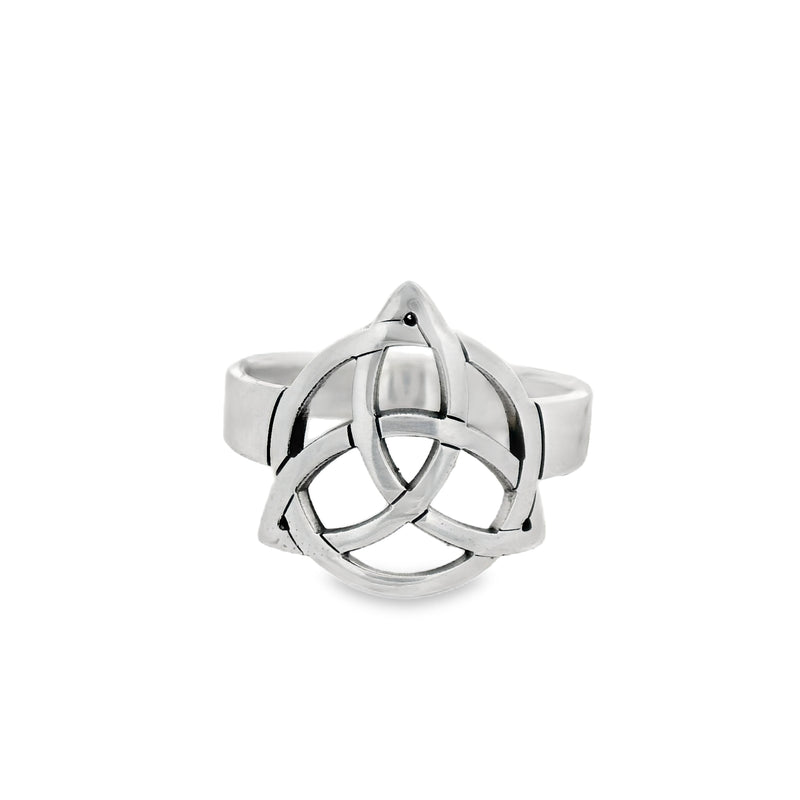 Anillo De Plata Nudo De Bruja Liso / #5