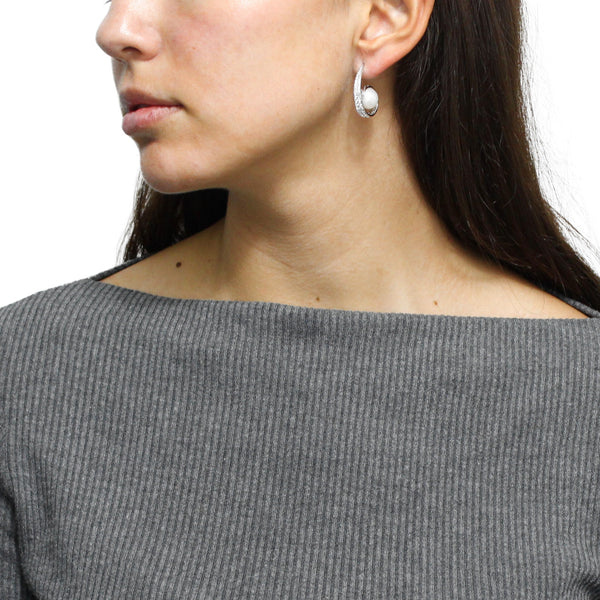 Aretes de Perla con Circonia