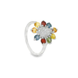 Anillo Malva de Zafiro Multicolor 6