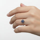 Anillo Flor De Zafiro Brillante