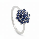 Anillo Flor De Zafiro Brillante