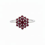 Anillo Flor De Rubí Brillante Rubi / 6