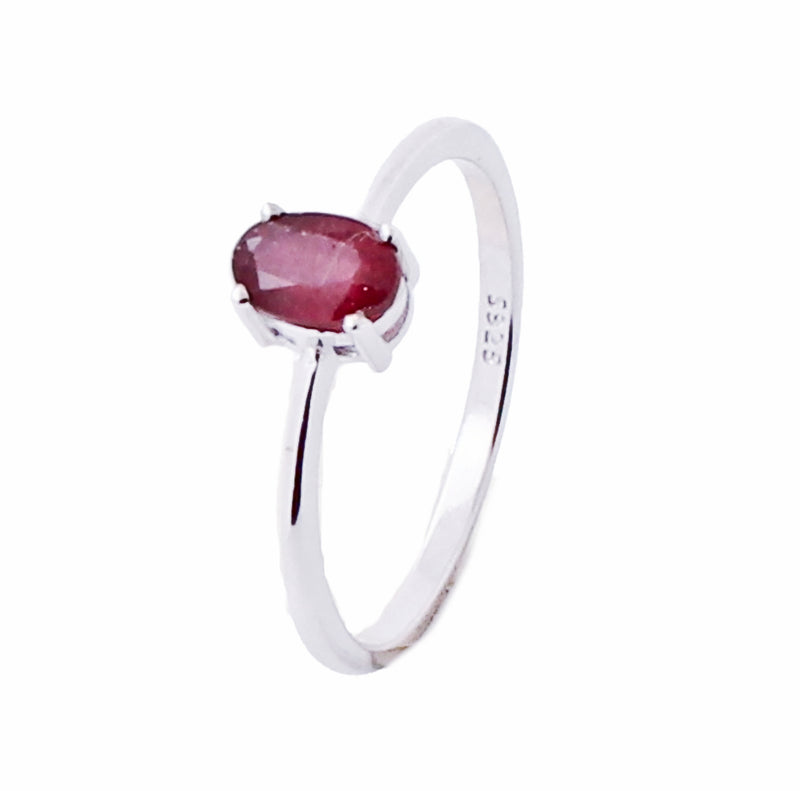 Anillo Solitario Piedra Natural