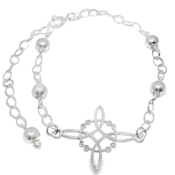 Pulsera Nudo de Bruja Plata