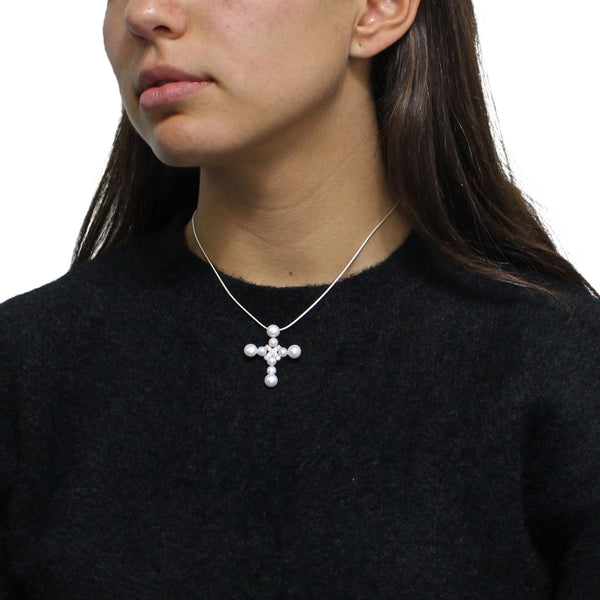 Cruz de Perla con Circonia