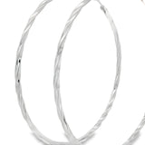 Arracadas Grandes De Torsal De Plata 5.5 cm