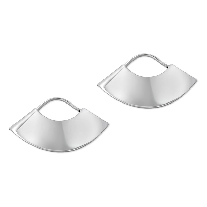 Aretes De Abanico De Plata Plata