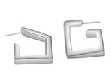 Arracadas Cuadradas De Plata Plata