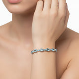 Pulsera De Piedra Natural Ovalo Topaz Azul