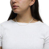 Collar de Perlas con Bolitas Plata Lisa