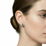 Aretes Flor de Esmeralda con Circonia