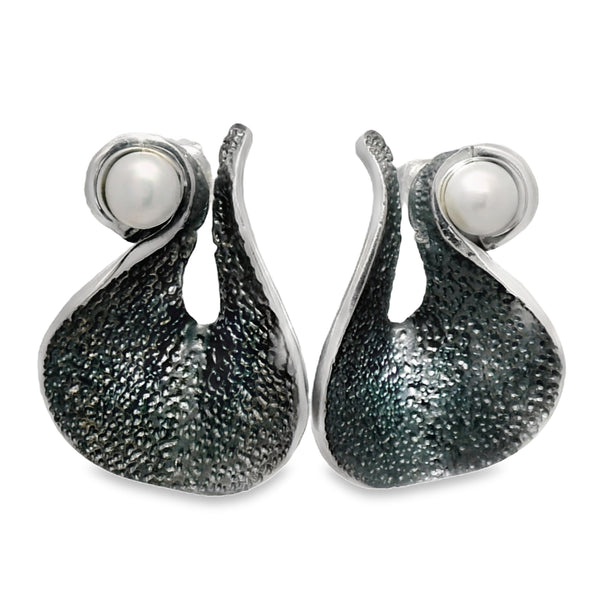 Arete Oxidado con Perla