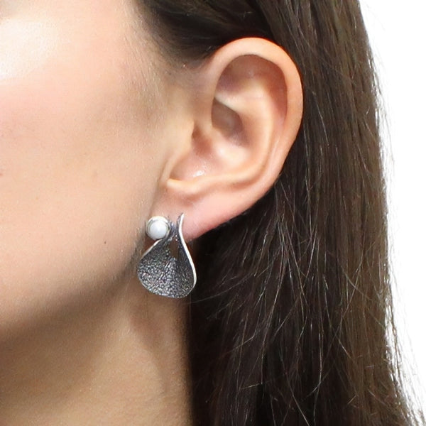 Arete Oxidado con Perla