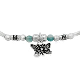Pulsera Rigida de Plata con Dije de Mariposa