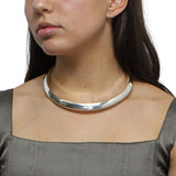 Collar Rígido Hueco De Plata