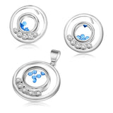 Juego de Circulo con Circonias en Movimiento Azul