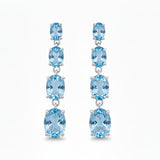 Arete Diana de Topaz Azul