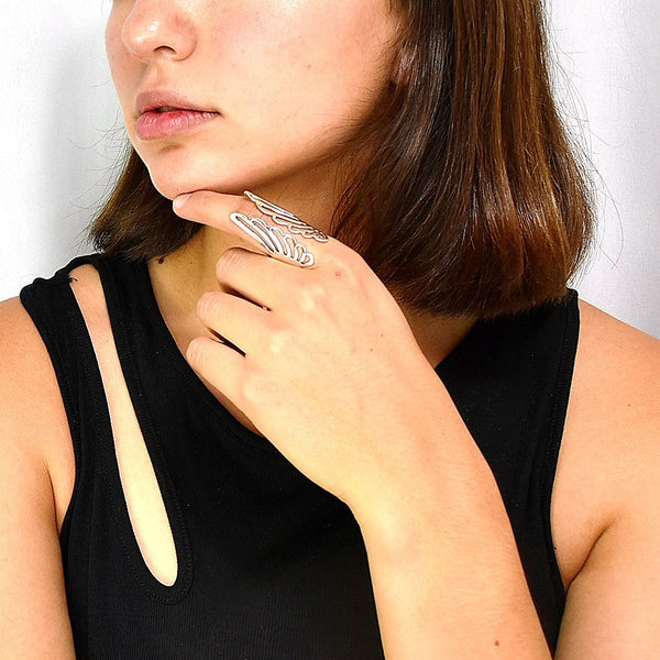 Anillo Alas De Plata