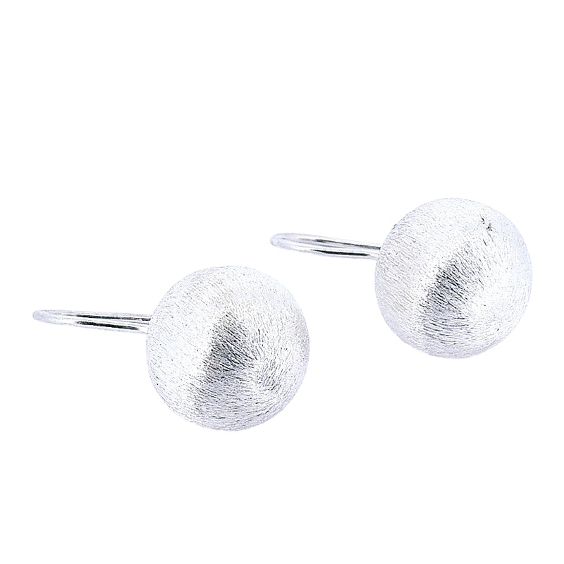 Aretes Bola Broche Gancho De Plata