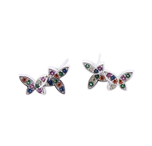 Aretes De Dos Mariposas Colores