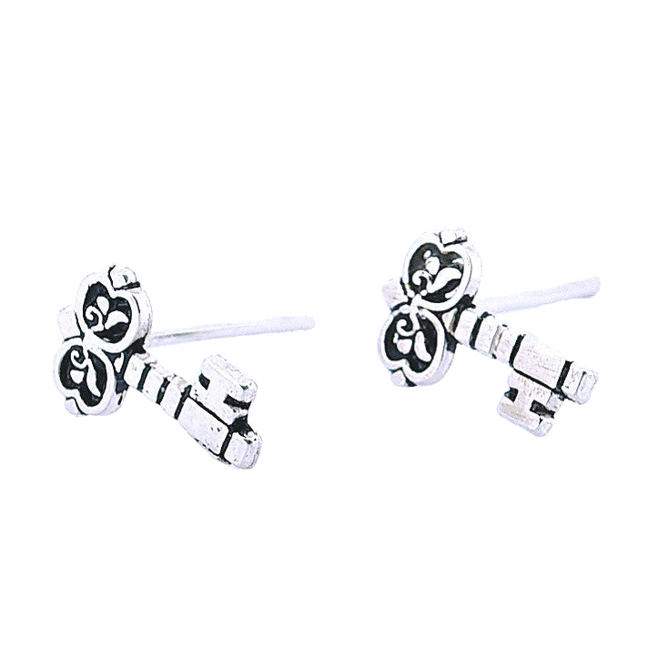 Aretes De Llave De Plata