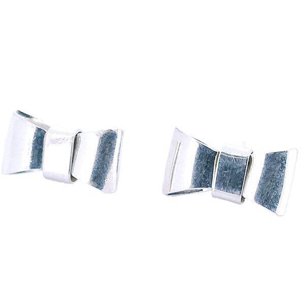 Aretes De Moño De Plata