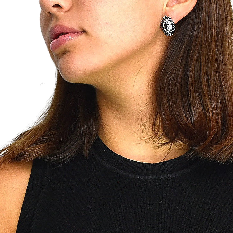 Aretes De Plata Con Piedras Preciosas