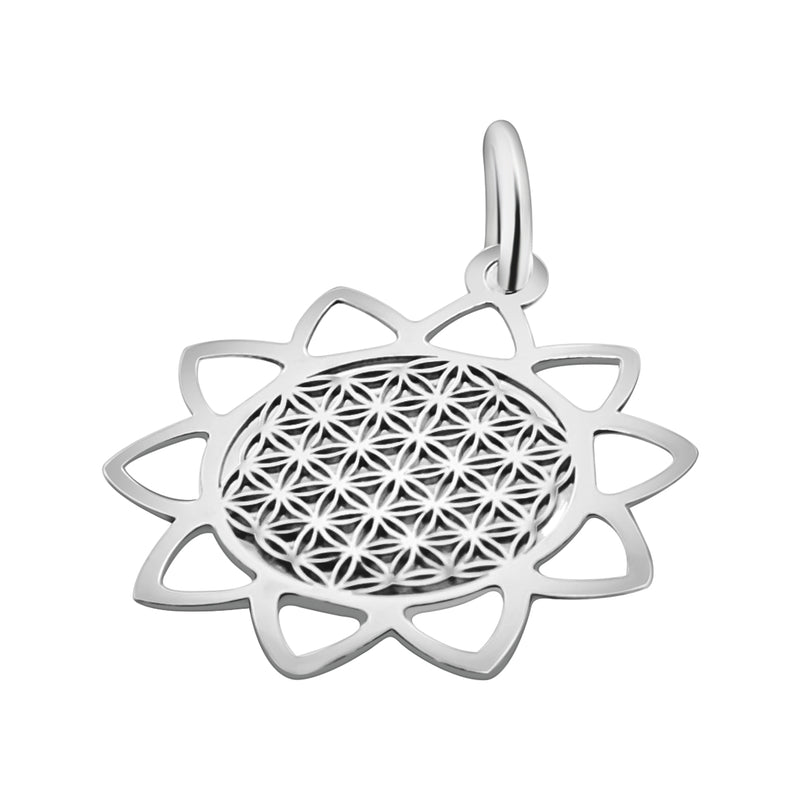 Dije Láser De Sol Mandala De Plata