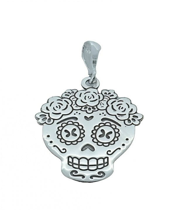 Dije De Calaverita Con Corona De Flores