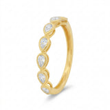 Anillo Serafina Media Churumbela de Diamantes Lab Corte Pera 0.38ct, Oro 14K