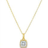 Collar Lia de Diamante Corte Cojín 1.09ct, Oro 14K