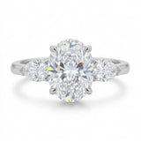 Anillo Trío de Diamantes Lab Corte Óvalo y Pera 1.37ct, Oro 14K