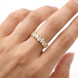 Anillo Rosalind Media Churumbela de Diamantes Lab Corte Pera 1.85ct, Oro 14K