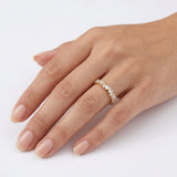 Anillo Celine Mosaico de Diamantes Lab Corte Baguette y Redondo 0.53ct, Oro 14K