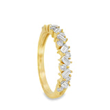 Anillo Celine Mosaico de Diamantes Lab Corte Baguette y Redondo 0.53ct, Oro 14K