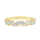 Anillo Celine Mosaico de Diamantes Lab Corte Baguette y Redondo 0.53ct, Oro 14K