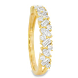 Anillo Esteph Mosaico de Diamantes Lab Corte Baguette, Marquesa y Redondo 0.5ct, Oro 14K