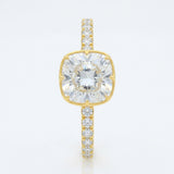 Anillo Marcela Solitario de Diamantes Lab Corte Cojín 1.85ct, Oro 14K