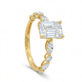 Anillo Octavia Solitario de Diamantes Lab Corte Esmeralda 1.99ct, Oro 14K