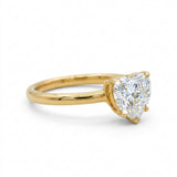 Anillo Dafne Solitario de Diamantes Lab Corte Corazón 1ct, Oro 14K