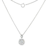 Collar Flor de Diamantes Lab 0.3ct, Oro 14K