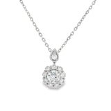 Collar Flor de Diamantes Lab 0.3ct, Oro 14K
