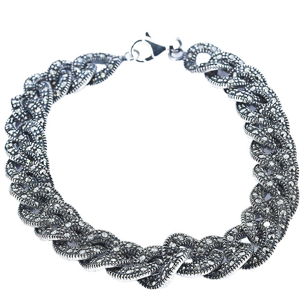 Pulsera De Plata Con Marquesita