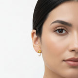 Arete Citrina Con Perla Brillante