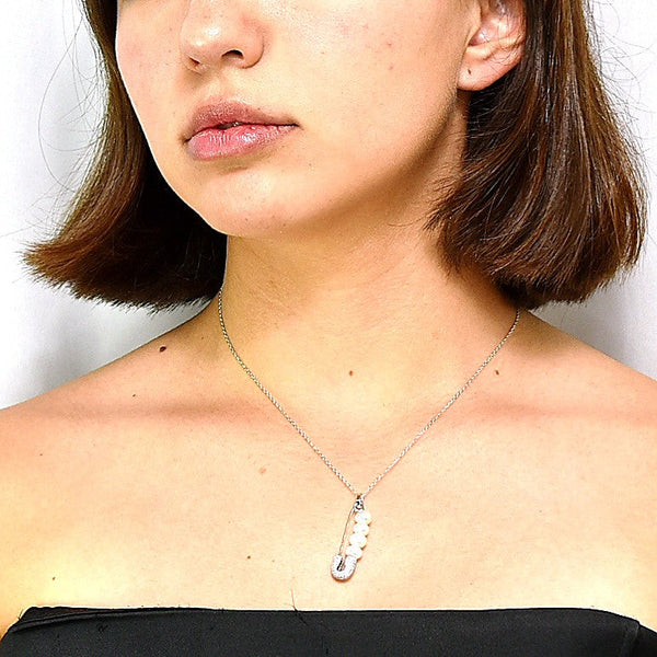 Collar De Clip Con Perlas Plata Y Circonia